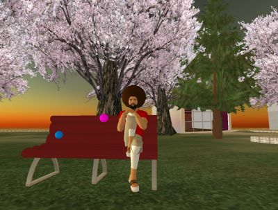 桜とアフロ